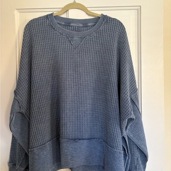 American Eagle Big Hug Crew Neck Waffle Shirt - Picture 3 of 10